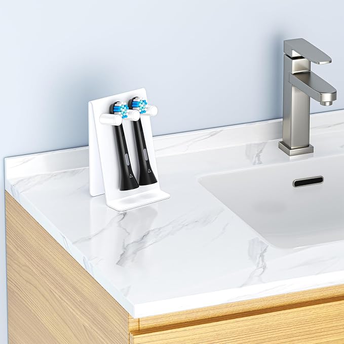 Electric Toothbrush Head Holder Adhesive or Tabletop, Tooth Brush Holder - Image 2