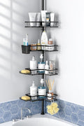 Adjustable Shower Caddy Tension Pole: Rustproof Corner Bathroom Shelves by Aitatty