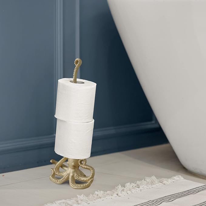 WallCharmers Gold Paper Towel Holder, Metal Toilet or Kitchen Paper Holder - Image 8