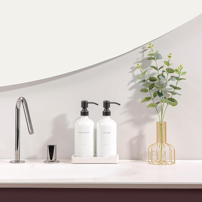 Prus Waso White Soap Dispenser Set | Contains Hand and Lotion Dispenser - Image 3
