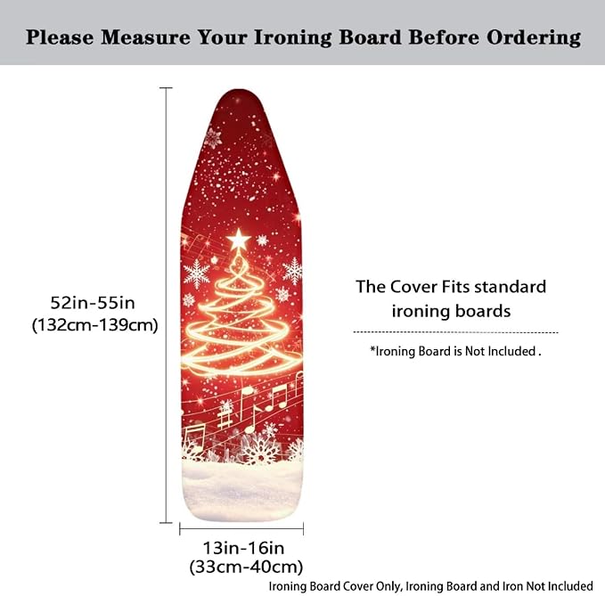 Christmas Tree Ironing Board Cover and Pad 15x54 Inch Standard Size Iron Board - Image 5