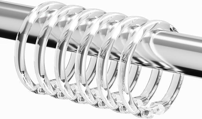 Kutesna 12 PCS Plastic Shower Curtain Rings, Resin Materials, Rust-Proof by Kutesna