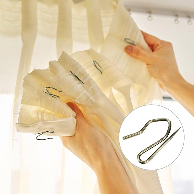 Shappy 120 Pcs Metal Drapery Hooks Pinch Pleat - Image 7