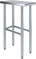AmGood Stainless Steel Work Table Open Base | NSF Kitchen Island Food Prep | Laundry Garage Utility Bench (12" Long X 24" Deep)