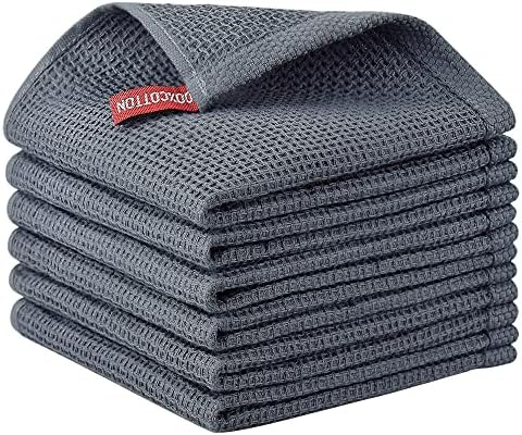 Nialnant 100% Cotton Waffle Weave Kitchen Towels, 6 Pack Dish Cloths by Nialnant