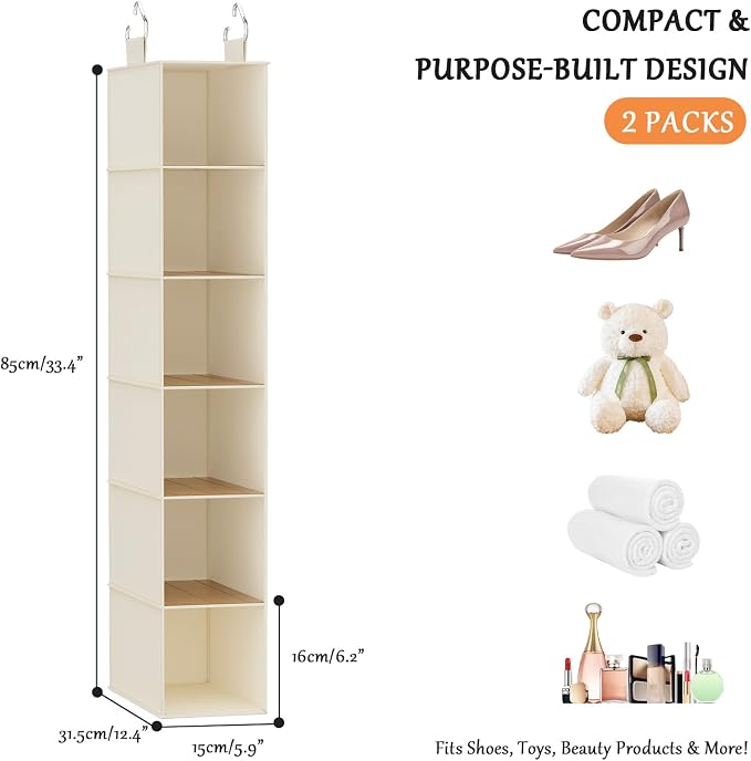 Hanging Closet Shelf Shoe Organizer Set of 2 - Image 3