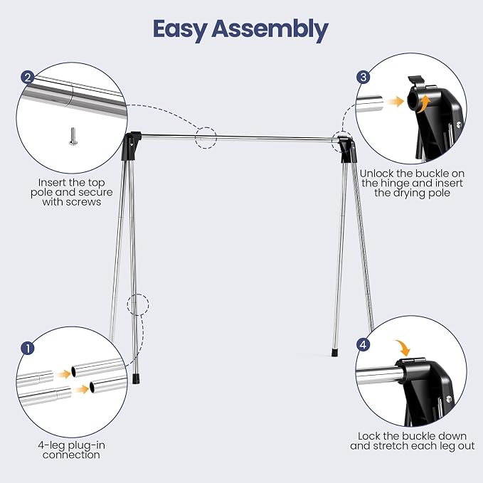 Upgraded 55" L Stainless Steel Clothes Drying Rack | Drying Rack Clothing - Image 4