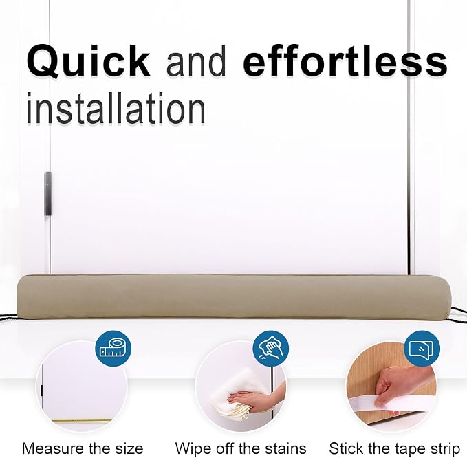 32 Inch Door Draft Stopper, Blocks Hot Cold Air - Image 5