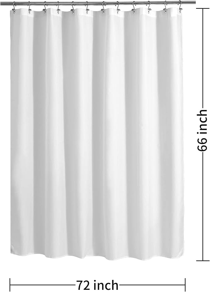 ALYVIA SPRING 72x66 Short Waterproof Fabric Shower Curtain or Liner White - Image 7