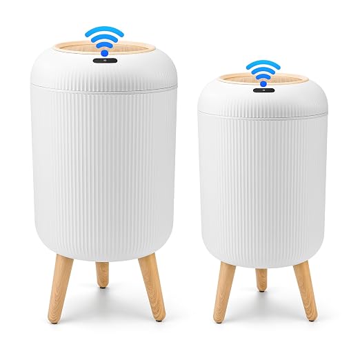 Pukomc 2 Pack Automatic Trash Can 12L /3 Gallon and 10L /2.64 Gallon | Bathroom by Pukomc