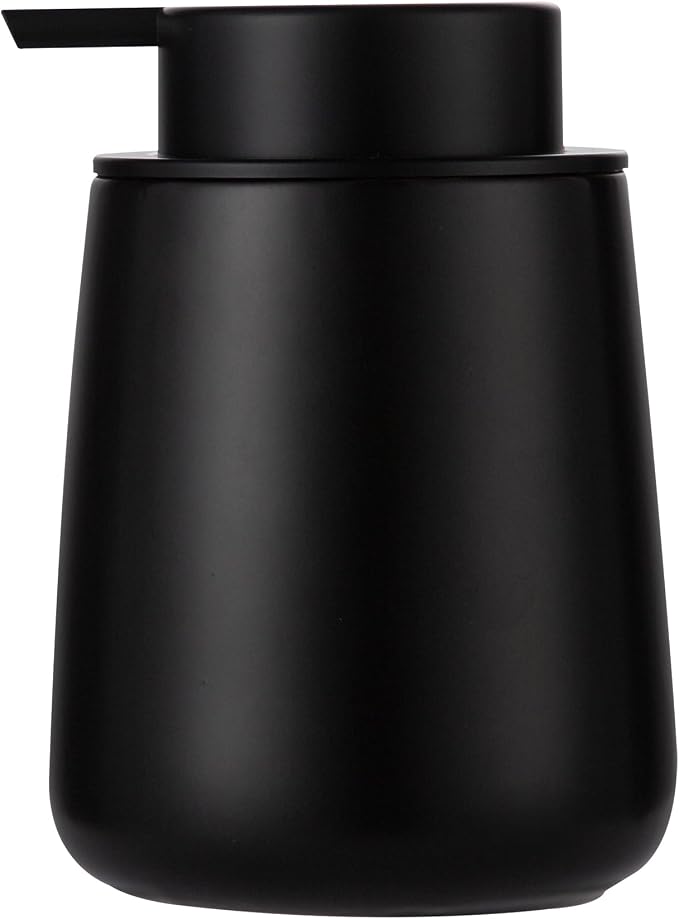 Enra Black Soap Dispenser, Modern Ceramic Hand Soap Dispenser by Enra