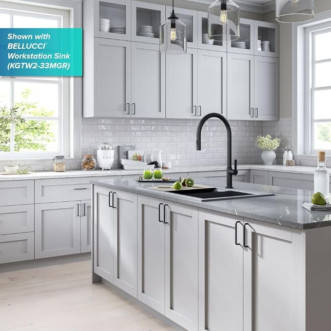 KRAUS Oletto High-Arc Single Handle Pull-Down Kitchen Faucet in Matte Black - Image 3