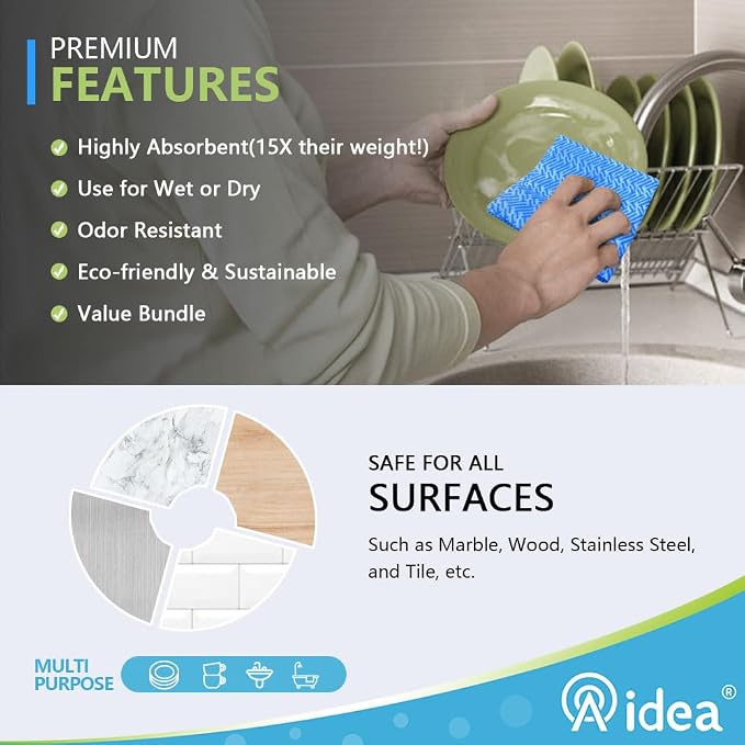 AIDEA Cleaning Wipes, Domestic Wipes, Dish Cloths | Cleaning Rags Dish Cloths - Image 2