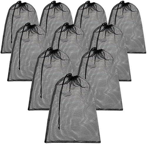 TecUnite 10 Pack Mesh Drawstring Bags by TecUnite