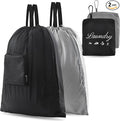 2 Pcs JHX Travel Laundry Bags, Dirty Clothes Organizer【Upgraded】with Handles by JHX