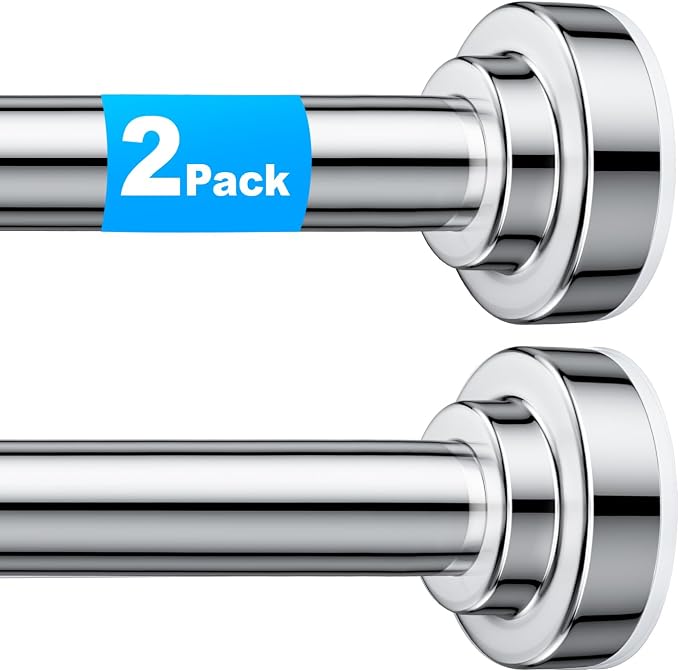 TEECK 2 Pack Shower Curtain Rod, 32-43 inch Adjustable Spring Tension Curtain by HOME