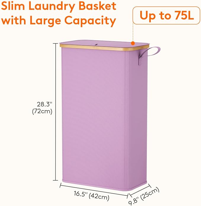 Lifewit 75L Slim Laundry Hamper - Image 3