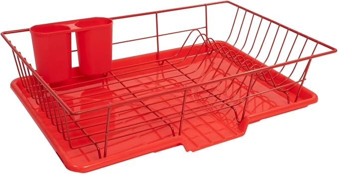 Sweet Home Collection 3 Piece Metal Dish Drainer Rack Set - Image 4