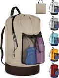 Laundry Bag with Shoulder Straps and Mesh Pocket Laundry Backpack Large by CATOTEL