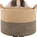 INDRESSME XXXLarge Woven Wicker Blanket Basket Living Room Black Jute by INDRESSME