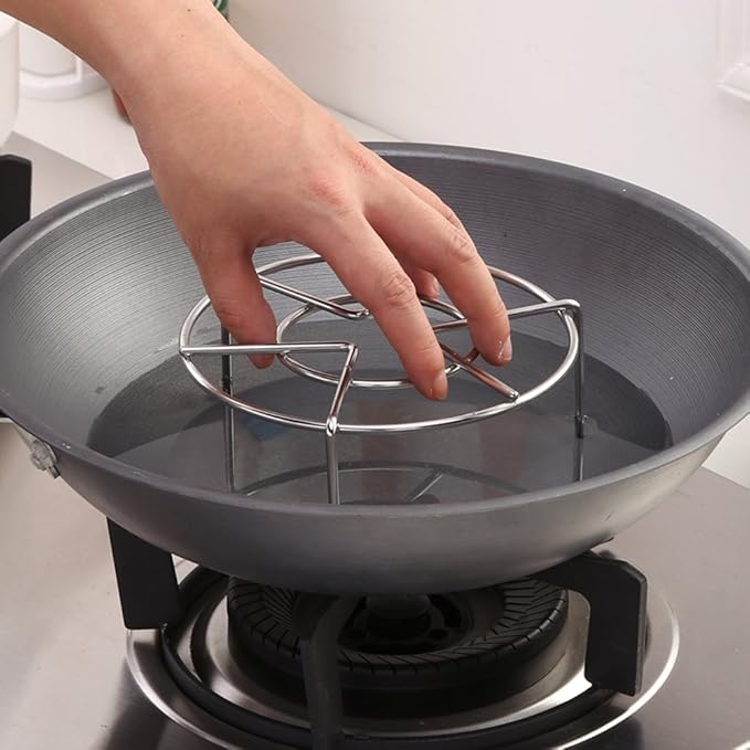 Steam Rack,Steaming Rack Stand,Steamer Basket,Heavy Duty Stainless Steel Metal Multi-function By Meleg Otthon (5.9" Diameter X1.2"High)