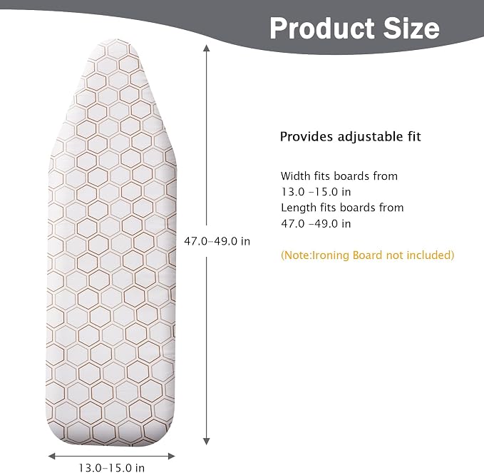 SheeChung Ironing Board Cover and Pad 15"x49", Scorch and Stain Resistant - Image 2