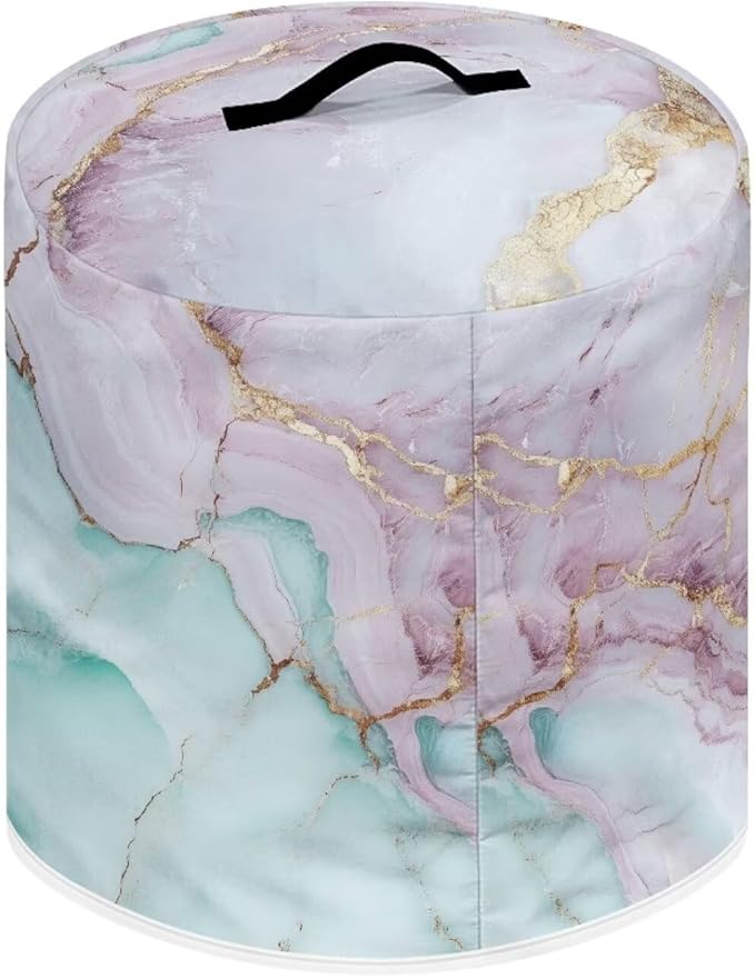 Marble Dust Cover for Kitchen Instant Pot Accessories Appliance Cover Quart Pressure Cooker Air Fryer Rice Cooker Kitchen Appliance Dust Covers with Storage Pockets Size M