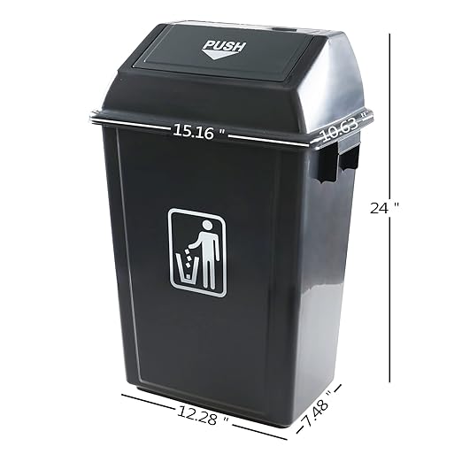 4-Pack 13 Gallon Kitchen Trash Can with Lid, Plastic Garbage Bin for Kitchen, Gray