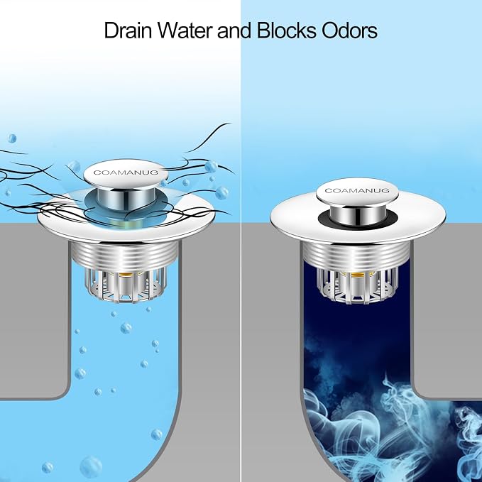 coamanug Bathtub Stopper | Shower Drain Hair Catcher, Pop-up Tub Stopper - Image 5