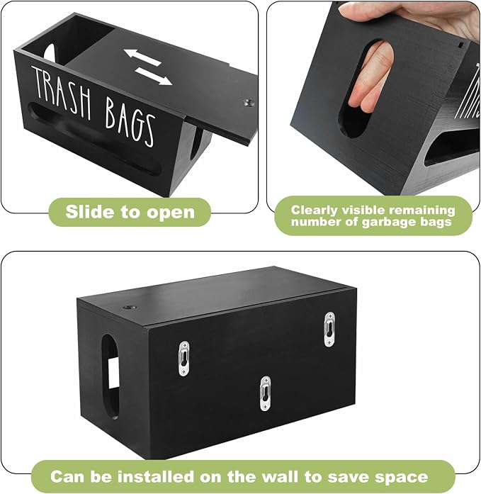 Wooden Trash Bag Dispenser Organizer - Image 3