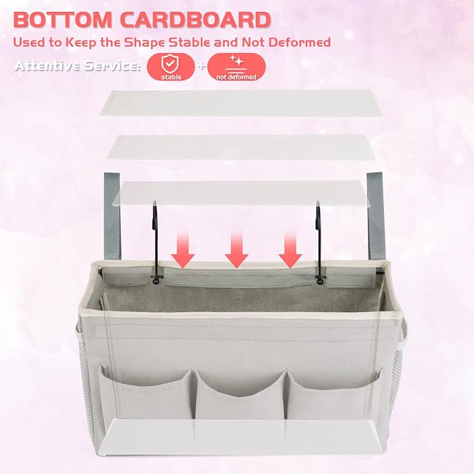 Bedside Caddy, Bedside Storage Bag Hanging Organizer - Image 6