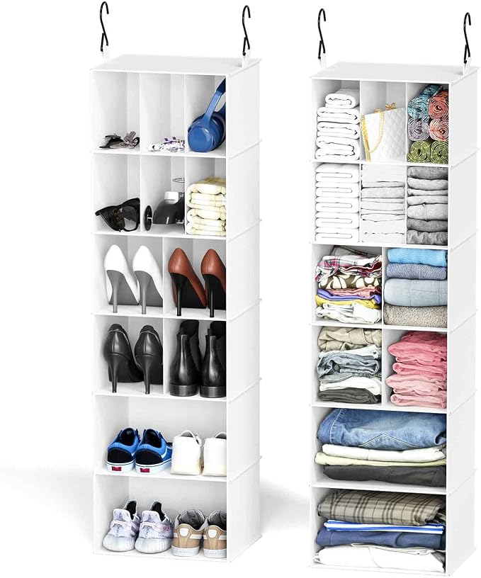 SpaceAid 2 Pack Hanging Closet Organizer and Storage by SpaceAid