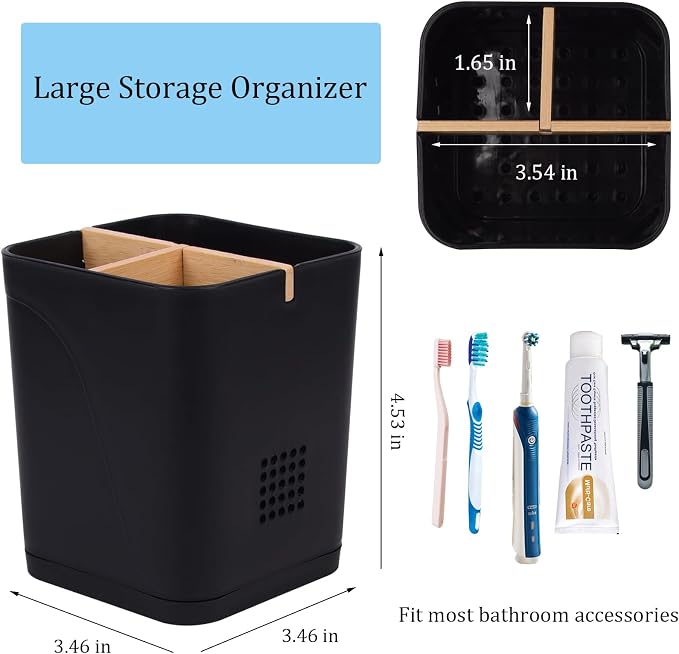 Electric Toothbrush Holder Tooth Brush and Toothpaste Organizer, Drainage Holes - Image 4