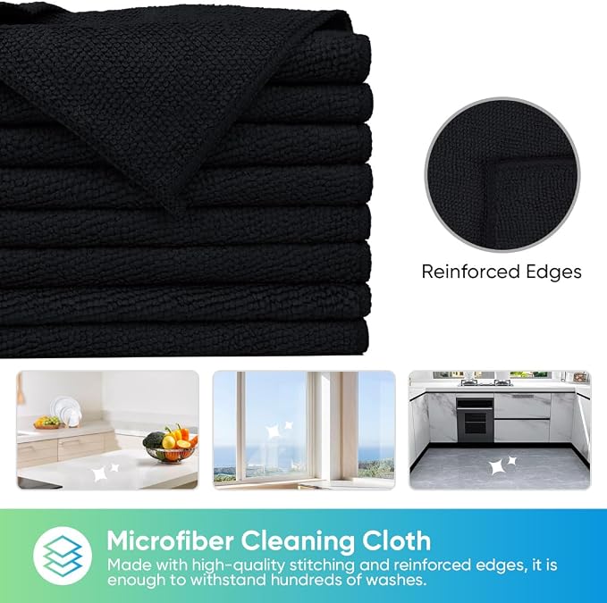 HOMEXCEL 24PK Microfiber Cleaning Cloth, Cleaning Rag - Image 3