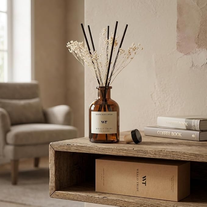 Reed Diffuser Set for Bathroom Air Fresheners, Oil Diffuser Sticks | White - Image 4