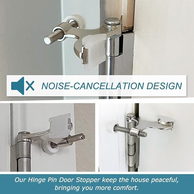 16 Pack Hinge Pin Brushed Nickel Door Stopper, Adjustable Heavy Duty Hinge Pin - Image 4