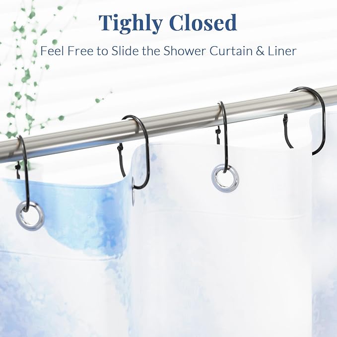 Bathway Shower Curtain Rings, Bathway Shower Curtain Hooks, Anti-Drop Smooth - Image 3