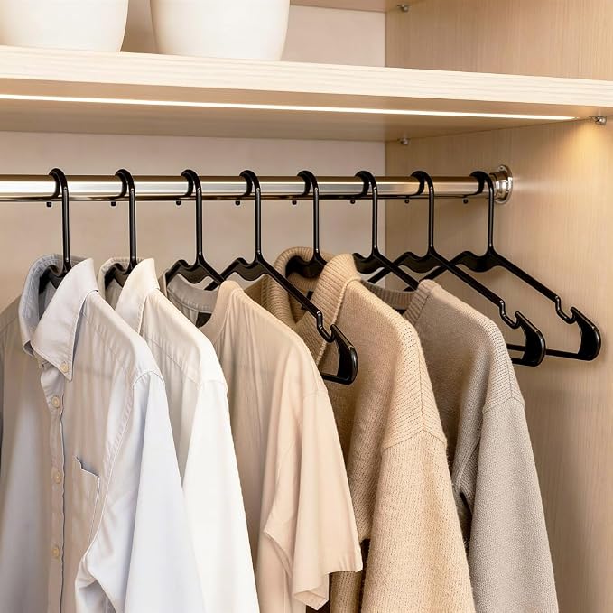 Amazon Basics Space Saving Plastic Clothes Hangers, Sturdy Closet Organizer - Image 4