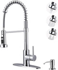 Chrome Kitchen Faucet with Soap Dispenser: Stainless Steel Kitchen Faucet with by ARCORA