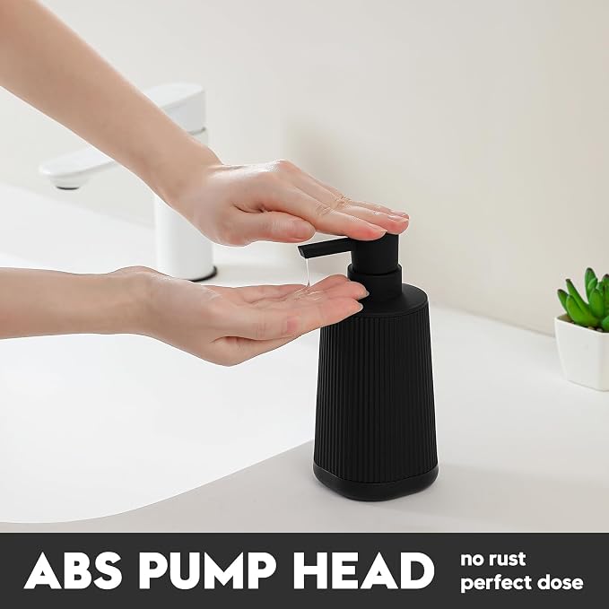 YAUKPH Small Soap Dispenser for Bathroom and Kitchen Black Silicone Base | - Image 3