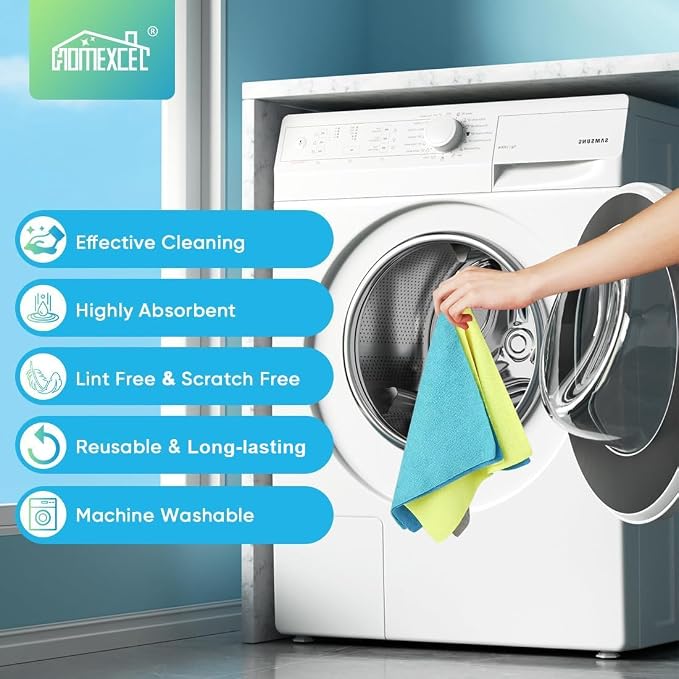 HOMEXCEL Microfiber Cleaning Cloth 100 PK, Towels - Image 7