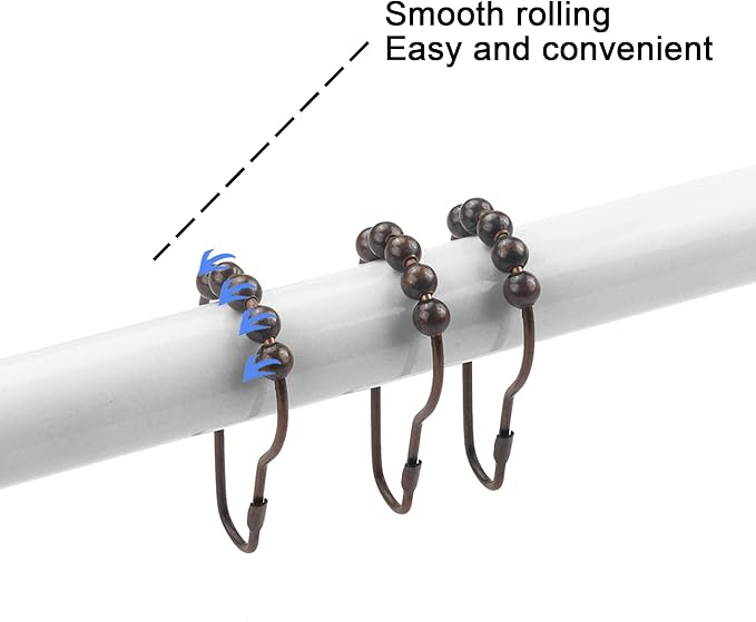 Shower Curtain Hooks Rings, Rustproof Metal Shower Curtain Rings - Image 6