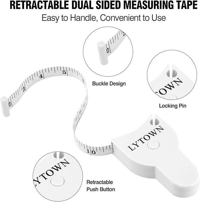 2PCS Body Tape Measure 60inch, Automatic Telescopic Tape Measure - Image 4