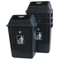 4 Pack High-Capacity Swing-LId Trash Can, 15 Gallon Highboy Waste Container with Swing Lid for Home/Garage/Apartment, Gray