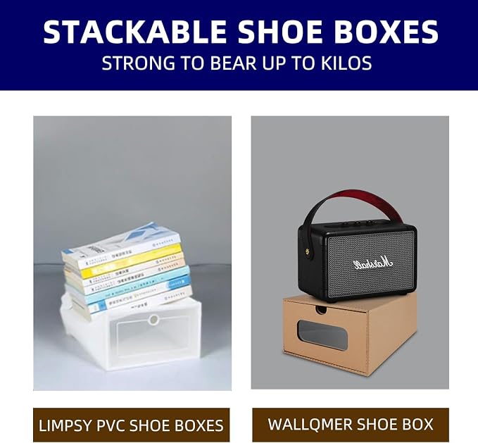 12 Pack Shoe Storage Bins, Waterproof Storage Boxes, Shoe Containers - Image 8