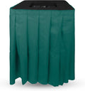 Square Black Trash Can Topper Cover With Solid Pleated Skirt | Designed to Fit 32-35 Gallon Trash Cans | Elegant Party Supplies for Weddings, Banquets, Birthday Parties & More (Black Top Green Skirt)