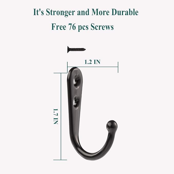 Hajoyful Coat Hooks-38 Pack Farmhouse Hooks - Image 2