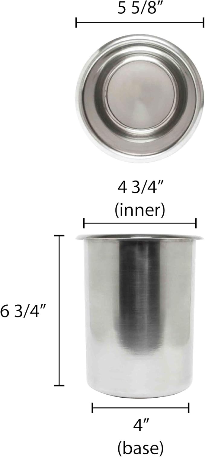 Thunder Group SLBM002 Bain Marie Pot 2 Quart Polished Exterior and Satin Interior