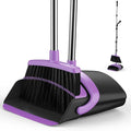 Broom and Dustpan Set for Home, 51-in Long Adjustable Handle Angle Broom and by EZKEY