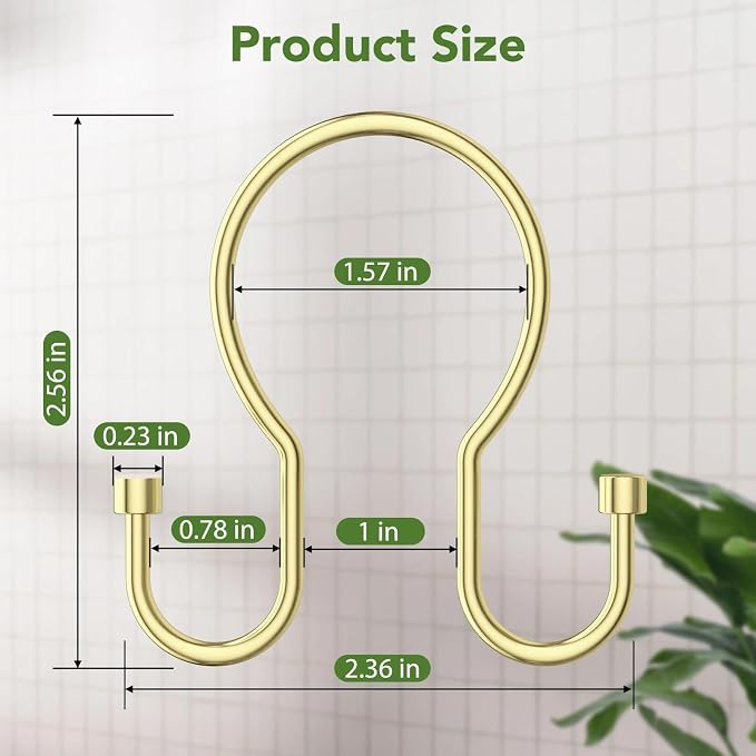 Goowin Shower Curtain Hooks, Simple Shower Curtain Rings, Sturdy Shower Curtain - Image 3